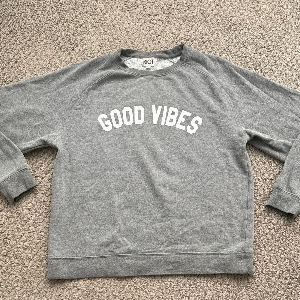 Sub_Urban Riot Gray "Good Vibes" Sweatshirt